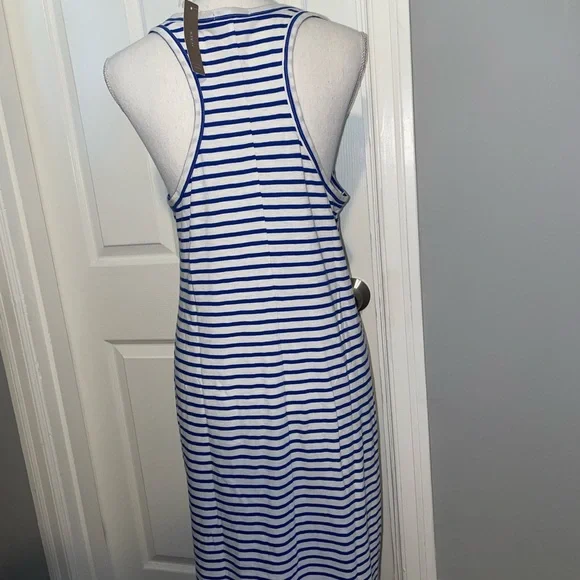 NWT J Crew Blue and White Stripe Tank Dress - Picture 6 of 9